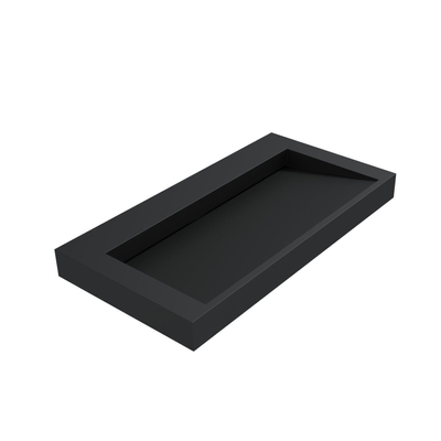 Thebalux Type Glacier wastafel 80x46x8cm 0 kraangaten 1 wasbak Rechthoek solid surface zwart mat