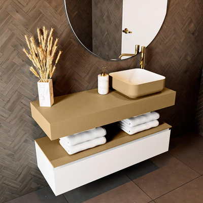 Mondiaz TOP 41 Vrijhangend Topblad - 110x41x12cm - geschikt voor waskom - Solid surface - Oro