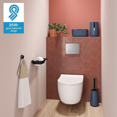 Tiger Tess Toiletborstelhouder met Swoop® borstel flexibel Blauw Zwart