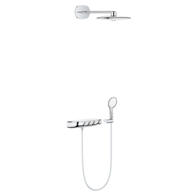 GROHE Rainshower SmartControl Regendoucheset Opbouw - hoofddouche 36cm - handdouche rond 11.5 - wandarm 45cm - chroom/wit