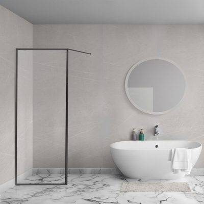 Aqua Vista Inloop-zijwand - Fully Framed Glass 140x200 cm - 136.5-138 cm