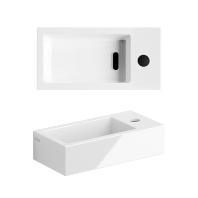 Clou Flush 3 fontein 36x18x9cm kraangat rechts Keramiek Wit