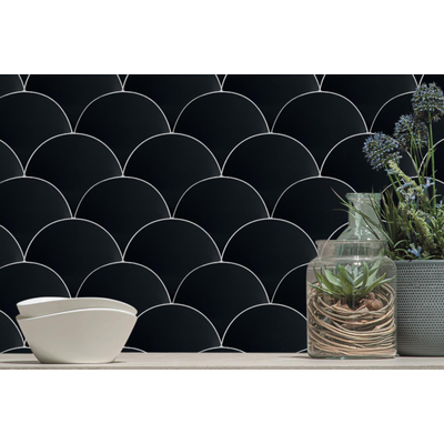 SAMPLE By Goof Escama wandtegel Visschub glans zwart