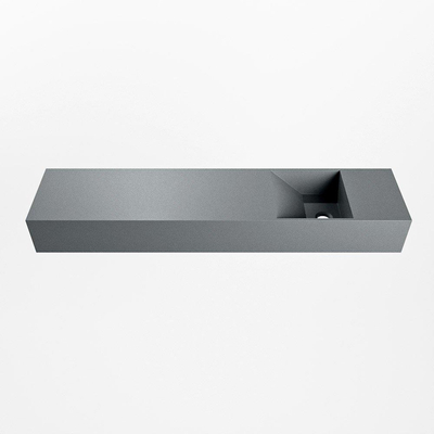 Mondiaz TYNE Fontein - 100x23x12cm - wasbak Rechts - zonder kraangaten - solid surface - Plata
