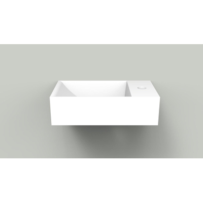 Arcqua Marble Free fontein - 40x22x12cm - kraangat rechts - mat wit