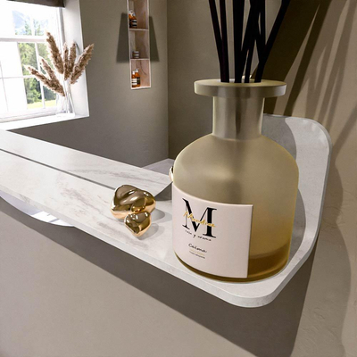 Mondiaz SPOT Badkamerspiegel - rond 100cm - spiegelplanchet - kleur Ostra