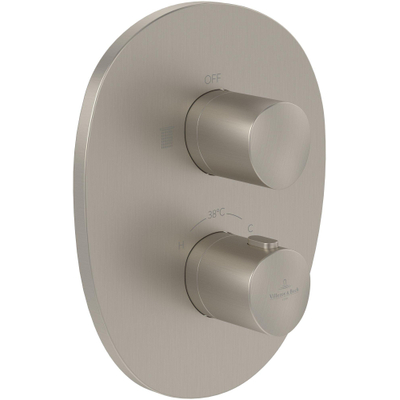 Villeroy & Boch Antao Inbouwthermostaat met stopkraan - Matt Brushed Nickel (RVS)