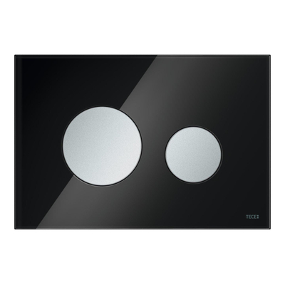 Tece Loop bedieningsplaat voor duospoeltechniek glas zwart toetsen mat chroom