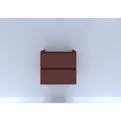 HR badmeubelen Infinity Wastafelonderkast - 60x44.8x55cm - 2 lades - zonder sifonuitsparing - greeploos - terra mat