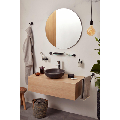 Haceka Aspen Handdoekhouder - 43cm - dubbel - draaibaar - mat zwart