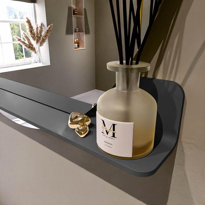 Mondiaz SPOT Badkamerspiegel - rond 110cm - spiegelplanchet - kleur Dark Grey