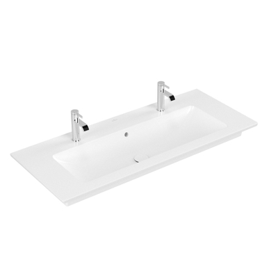 Villeroy & Boch Venticello meubelwastafel met 2 kraangaten 120x50cm met overloop Ceramic+ stone white