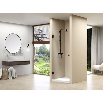 Van Rijn Products ST01 Nisdeur 198.8x69.4cm 8mm helder Clearglas voor nis 70cm zwart beslag