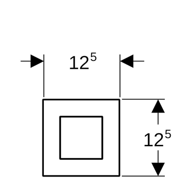 Geberit type 40 urinioir bedieningsplaat - pneumatisch - vierkant - wit