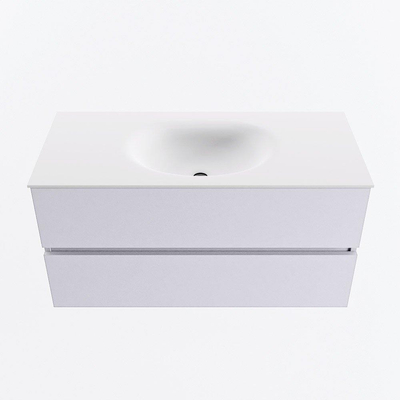 Mondiaz VICA Badkamermeubelset - 100cm - cale - 2 lades - Wastafel MOON - midden - 1 kraangat - kleur talc - XL versie 60cm hoog