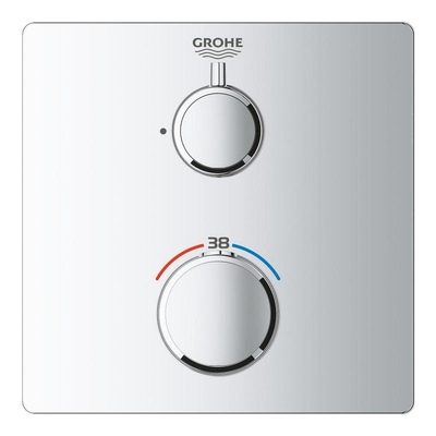 Grohe Grohtherm Inbouwthermostaat - 2 knoppen - zonder omstel - rechthoekig - chroom