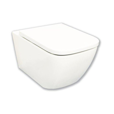 Royal Plaza Brevis Toiletset - 52.5cm - hangend - spoelrandloos - diepspoel - met zitting - softclose - quick release - mat wit