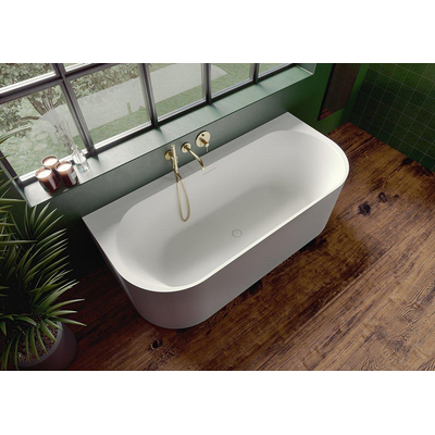 Riho Valor half vrijstaand ligbad - 180x80x56cm - half vrijstaand - solid surface - mat wit