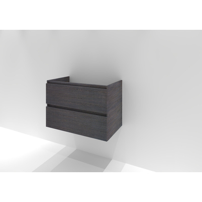 HR badmeubelen Infinity Wastafelonderkast - 80x44.8x55cm - 3D-front - 2 lades - greeploos - wenge