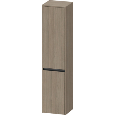 Duravit Ketho.2 Hoge kast 40x36x176cm 2 Linksdraaiende deuren Spaanplaat Eiken (terra) Mat