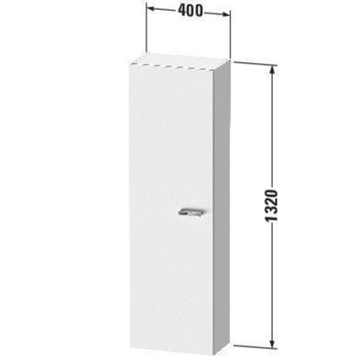 Duravit XBase badkamerkast 40x23.8x132cm 1 deur Standaard greep Grafiet