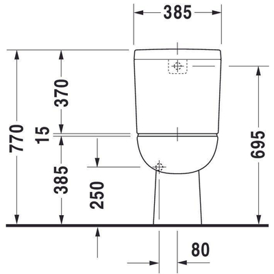 Duravit D-code duobloccloset met spoelrand diepspoel AO wit