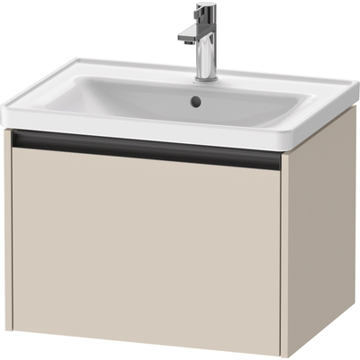 Duravit Ketho 2 wastafelonderbouwkast met 1 lade 63.4x45.5x44cm met greep antraciet taupe supermat