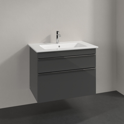 Villeroy & Boch Venticello wastafelonderkast 75.3x59cm 2x lade glossy grey