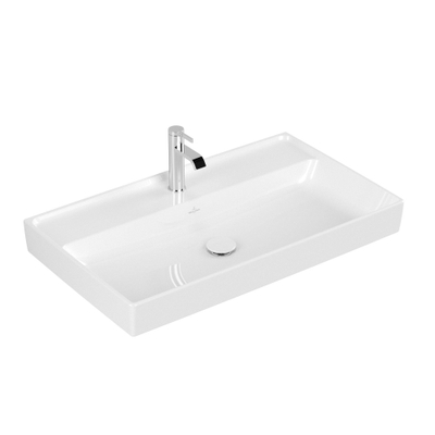 Villeroy & Boch Collaro meubelwastafel 80x47cm zonder overloop 1 kraangat ceramic+ wit