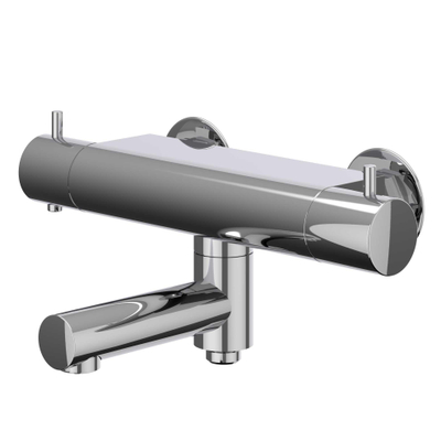 IVY Bond Badthermostaatkraan opbouw - draaibare baduitloop - omstel - Cooltouch - Chroom