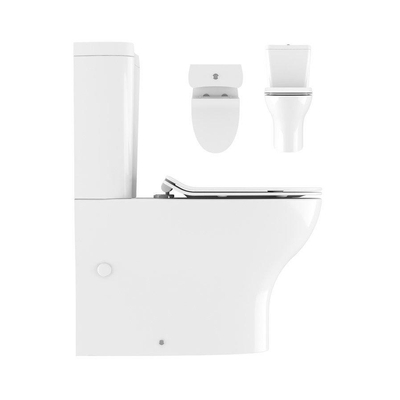 Crosswater KAI Duobloktoilet - zonder reservoir - zonder zitting - afvoerbocht - 35.5x64x40cm - keramiek wit