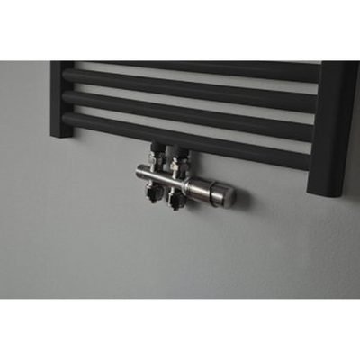 Riko set thermostatisch onderblok recht geborsteld staal