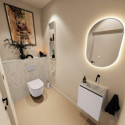 MONDIAZ TURE-DLUX 40cm toiletmeubel Cale. EDEN wastafel Opalo positie rechts. Zonder kraangat.