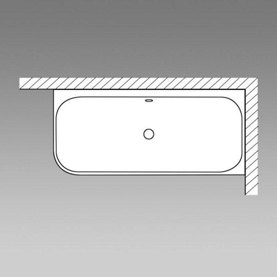 Riho Desire hoekbad acryl bad hoekopstelling Rechts 184x84cm met sifon mat wit