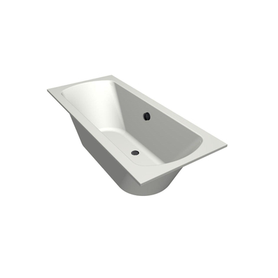 Xenz Lagoon ligbad - 170x75cm - met overloop - zonder afvoer - Acryl Edelweiss mat