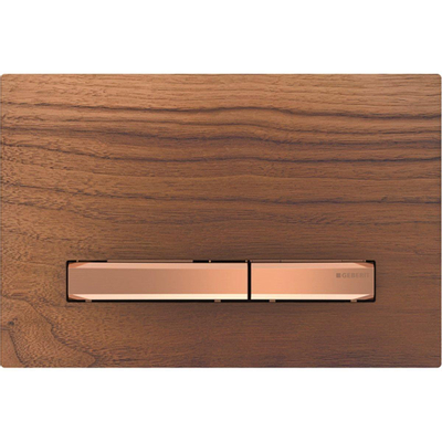 Geberit Sigma50 bedieningsplaat - 2-toets spoeling - vierkant - roodgoud/Amerikaans noten