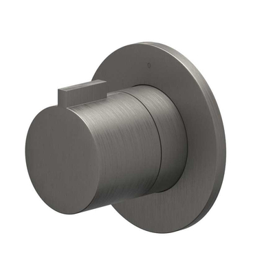 IVY Pact Afbouwdeel - voor douchekraan - doorstroom - stopkraan - symmetry - rond rozet - Geborsteld metal black PVD