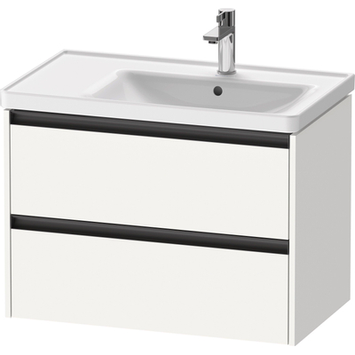 Duravit Ketho 2 wastafelonderbouwkast met 2 laden voor waskom rechts 78.4x45.5x54.9cm met grepen antraciet wit mat