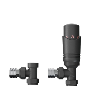 Rosani Classic universele radiator aansluitset haaks - mat zwart