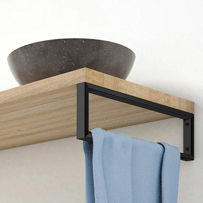 Wiesbaden mat zwarte vierkante supportbeugel 46x22