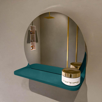 Mondiaz SPOT Badkamerspiegel - rond 30cm - spiegelplanchet - kleur Smag