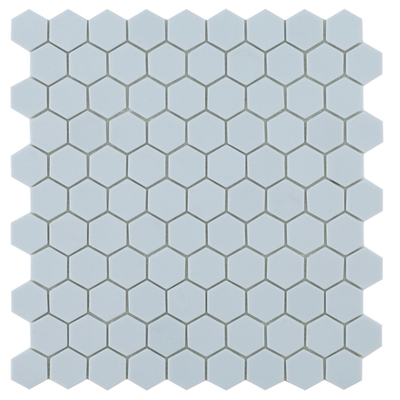 SAMPLE By Goof mozaiek hexagon light blue Wandtegel Mozaiek Mat Blauw