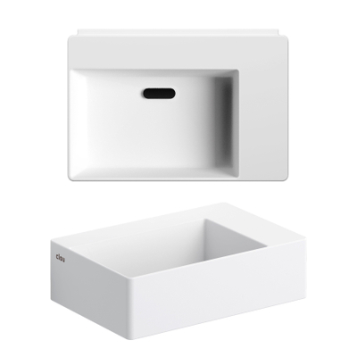 Clou Flush fontein 35.5x24.5cm voorbewerkt kraangat aluite Wit mat