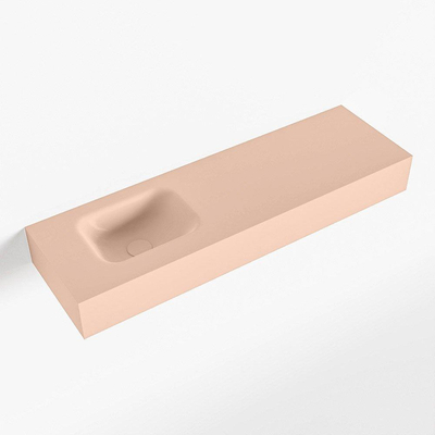 Mondiaz LEX Fontein - 100x30x12cm - wasbak Links - zonder kraangaten - solid surface - Rosee