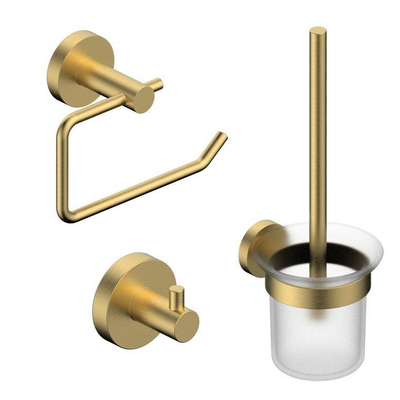 Adema Calypte Toiletset - 3-delig - geborsteld messing