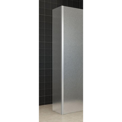 Wiesbaden Zijpaneel 35 x 200 cm met hoekprofiel voor inloopdouche chroom met 10 mm NANO geheel matglas