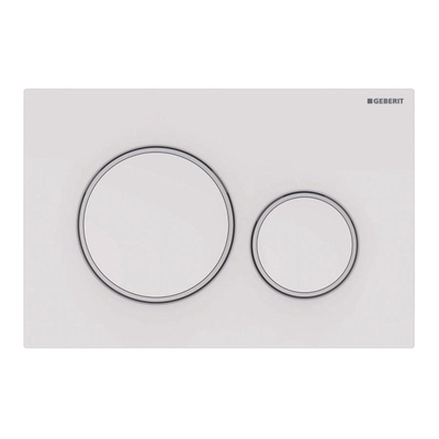 Geberit sigma 20 bedieningplaat, 2-toets spoeling frontbediening voor toilet 24.6x16.4cm wit / matwit