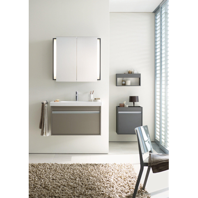 Duravit Ketho Wastafelonderkast 80x45.5x41cm 1 lade Standaard greep met softclose spaanplaat Basalt Mat