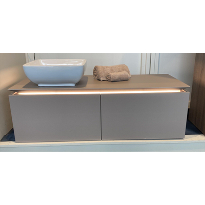 Villeroy & Boch Legato wastafelonderkast 120x38cm 2 lades taupe matt- OUTLET UDEN