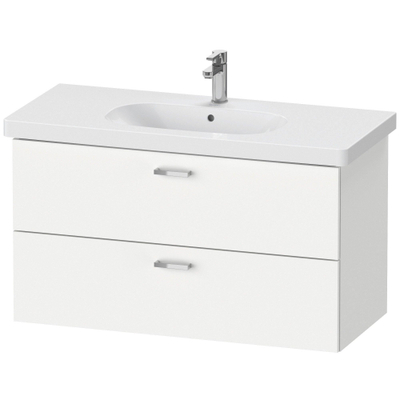 Duravit XBase Wastafelonderkast 100x45.8x56cm Standaard greep met softclose spaanplaat wit Mat